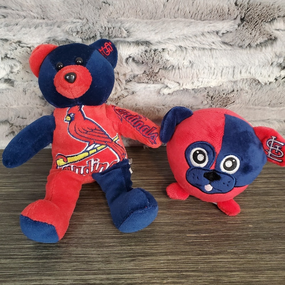 St. Louis Cardinals STL Plush Lot - Beanie Bear Stress Ball Squishy Round Dog